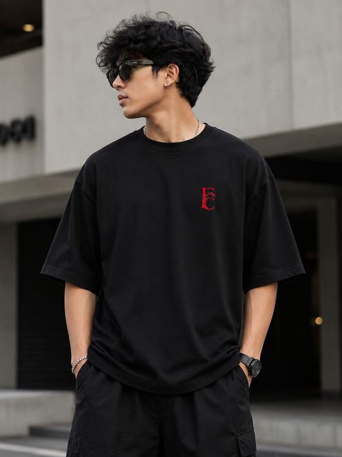 Essential oversized Tee — Jet Black